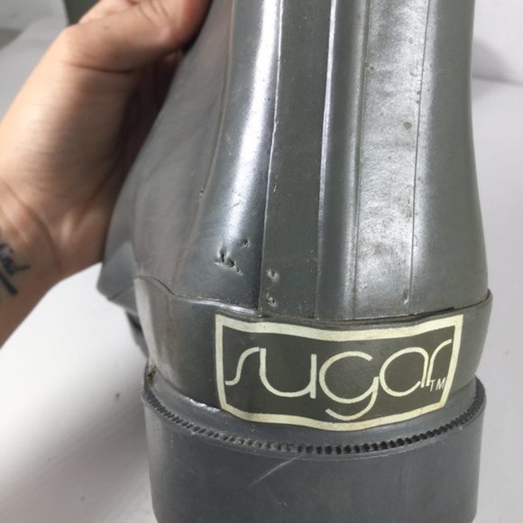 Sugar Women's Rain Boots Grey/Green Size 9 - Picture 6 of 12